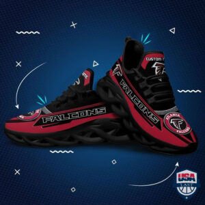 Nfl Atlanta Falcons Geometric Pattern Custom Name Max Soul Shoes 23