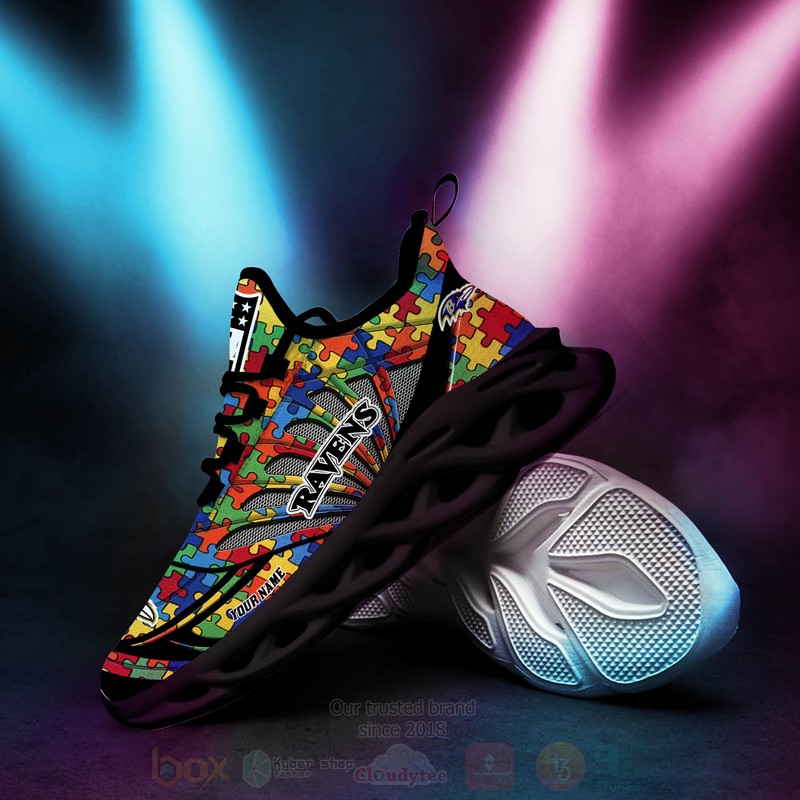 Nfl Baltimore Ravens-Autism Personalized Clunky Max Soul Shoes Nfl Baltimore Ravens-Autism Personalized Clunky Max Soul Shoes