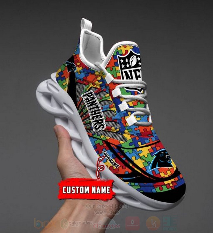 Nfl Carolina Panthers-Autism Personalized Clunky Max Soul Shoes Nfl Carolina Panthers-Autism Personalized Clunky Max Soul Shoes