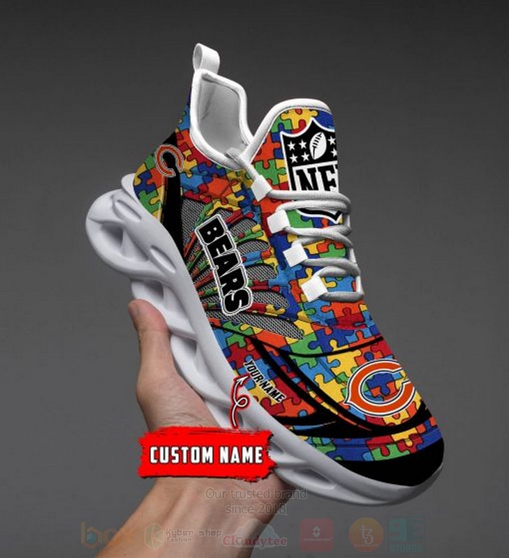 Nfl Chicago Bears-Autism Personalized Clunky Max Soul Shoes Nfl Chicago Bears-Autism Personalized Clunky Max Soul Shoes
