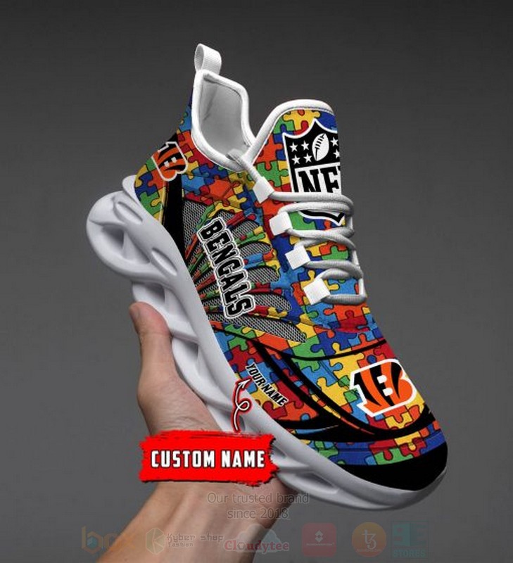 Nfl Cincinnati Bengals-Autism Personalized Clunky Max Soul Shoes Nfl Cincinnati Bengals-Autism Personalized Clunky Max Soul Shoes