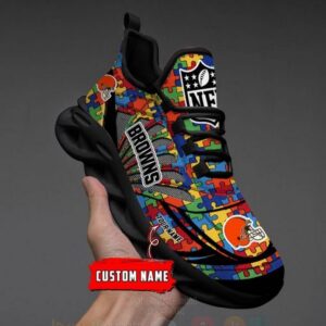 Nfl Cleveland Browns-Autism Personalized Clunky Max Soul Shoes
