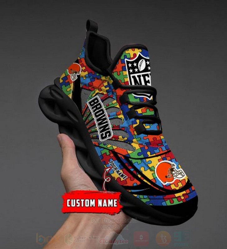 Nfl Cleveland Browns-Autism Personalized Clunky Max Soul Shoes Nfl Cleveland Browns-Autism Personalized Clunky Max Soul Shoes