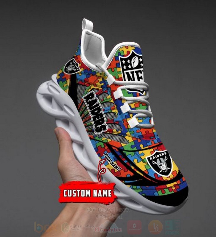 Nfl Las Vegas Raiders-Autism Personalized Clunky Max Soul Shoes Nfl Las Vegas Raiders-Autism Personalized Clunky Max Soul Shoes