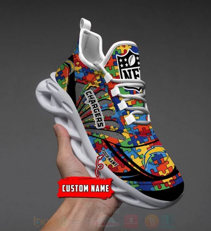 Nfl Los Angeles Chargers-Autism Personalized Clunky Max Soul Shoes Nfl Los Angeles Chargers-Autism Personalized Clunky Max Soul Shoes