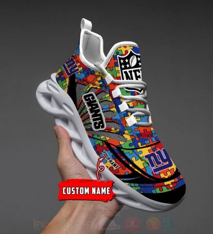 Nfl New York Giants-Autism Personalized Clunky Max Soul Shoes Nfl New York Giants-Autism Personalized Clunky Max Soul Shoes