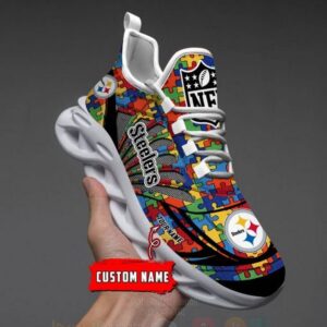 Nfl Pittsburgh Steelers-Autism Personalized Clunky Max Soul Shoes