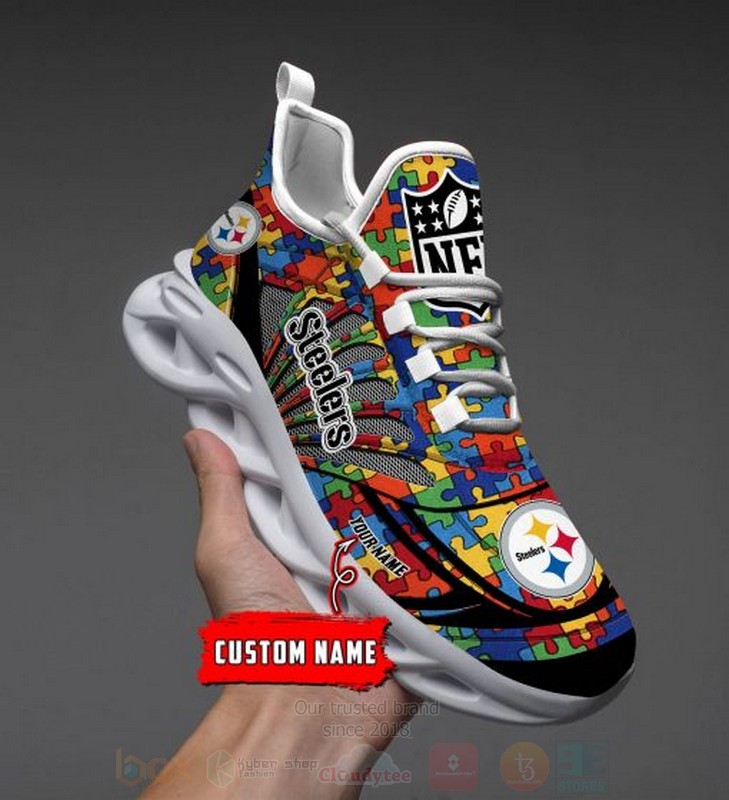 Nfl Pittsburgh Steelers-Autism Personalized Clunky Max Soul Shoes Nfl Pittsburgh Steelers-Autism Personalized Clunky Max Soul Shoes
