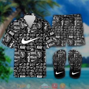 Nike Just Do It Black Hawaiian Shirt And Short