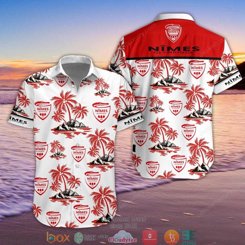Nimes Olympique Hawaiian Shirt Nimes Olympique Hawaiian Shirt
