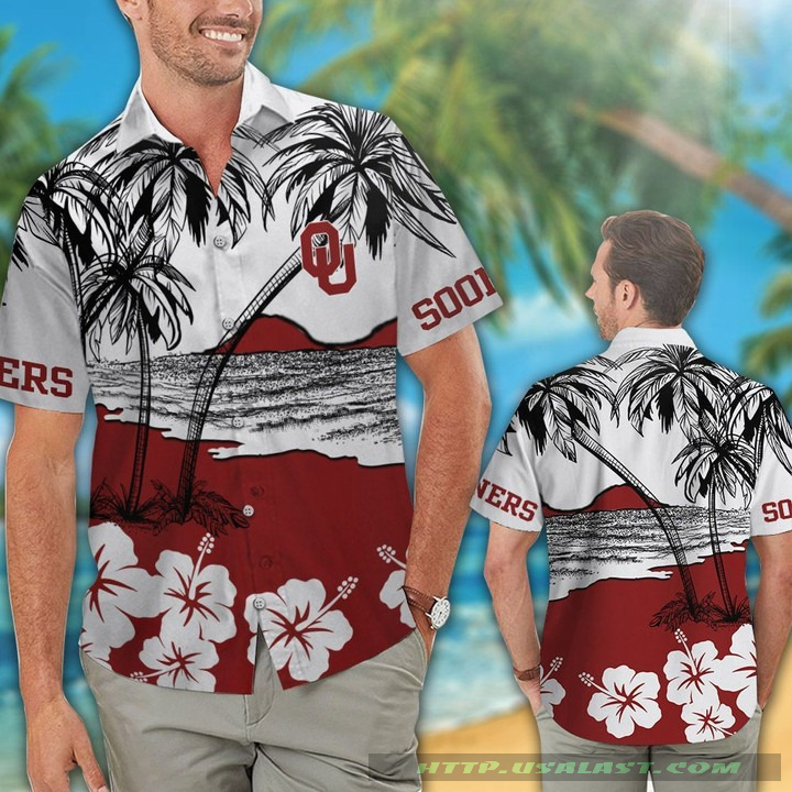 Oklahoma Sooners Hibiscus Hawaiian Shirt Beach Short Oklahoma Sooners Hibiscus Hawaiian Shirt Beach Short