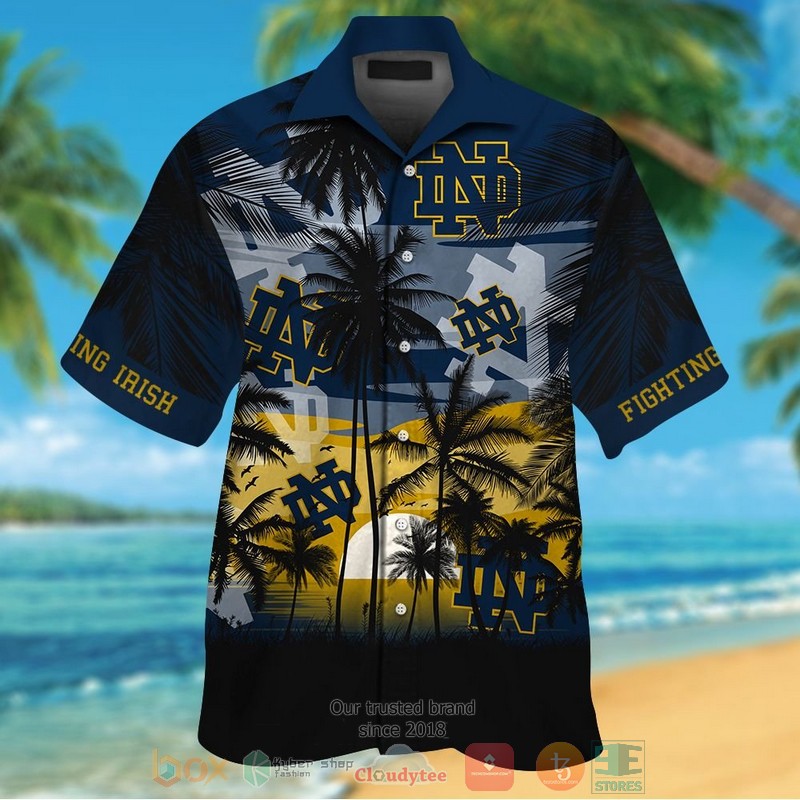 Notre Dame Fighting Irish Tropical Hawaiian Shirt And Shorts Notre Dame Fighting Irish Tropical Hawaiian Shirt And Shorts