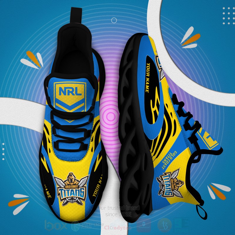 Nrl Gold Coast Titans Personalized Clunky Max Soul Shoes Nrl Gold Coast Titans Personalized Clunky Max Soul Shoes