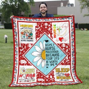 Nurse Practitioner Quilt Blanket - Nurse Throw Blanket - Nurse Gift Ideas Quilt Blanket