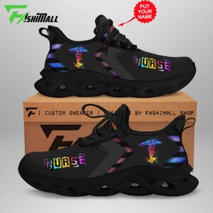 Nurse Rainbow Hologram Custom Name Max Soul Shoes