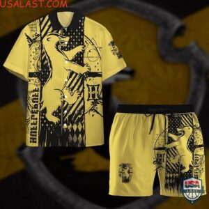 Harry Potter Hufflepuff House Hawaiian Shirts Beach Shorts