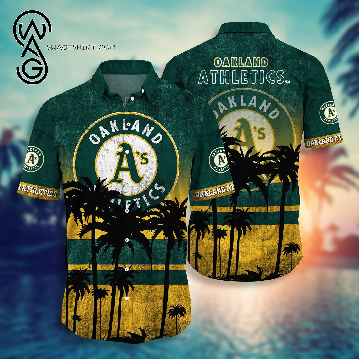 Oakland Athletics Baseball Team Combo Hawaiian Shirt And Shorts Oakland Athletics Baseball Team Combo Hawaiian Shirt And Shorts