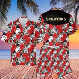 Ottawa Senators Nhl Hibiscus Hawaiian Shirt