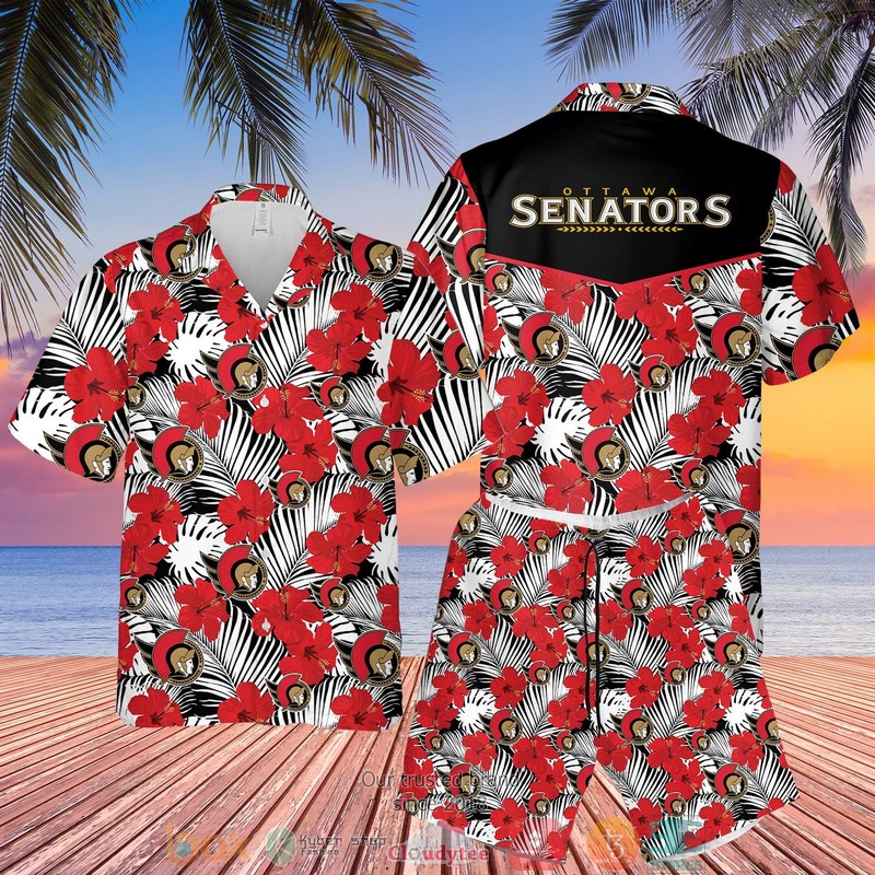 Ottawa Senators Nhl Hibiscus Hawaiian Shirt Ottawa Senators Nhl Hibiscus Hawaiian Shirt