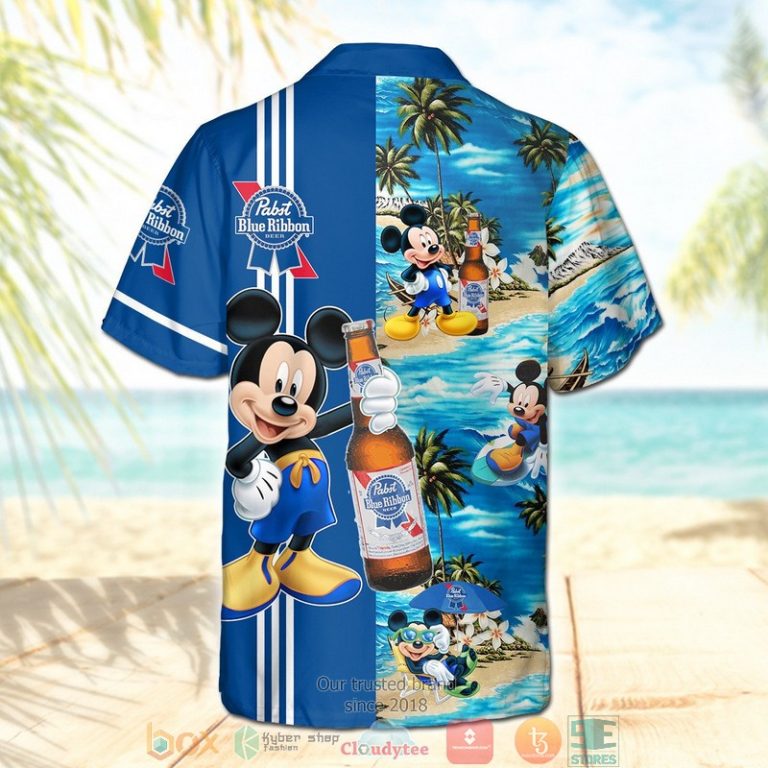 Pabst_Blue_Ribbon_Mickey_Mouse_on_the_beach_3d_Hawaiian_Shirt_short_1_2-768x768-1