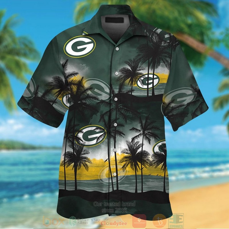 Palm Tree Green Bay Packers Dark Green Hawaii Shirt Palm Tree Green Bay Packers Dark Green Hawaii Shirt