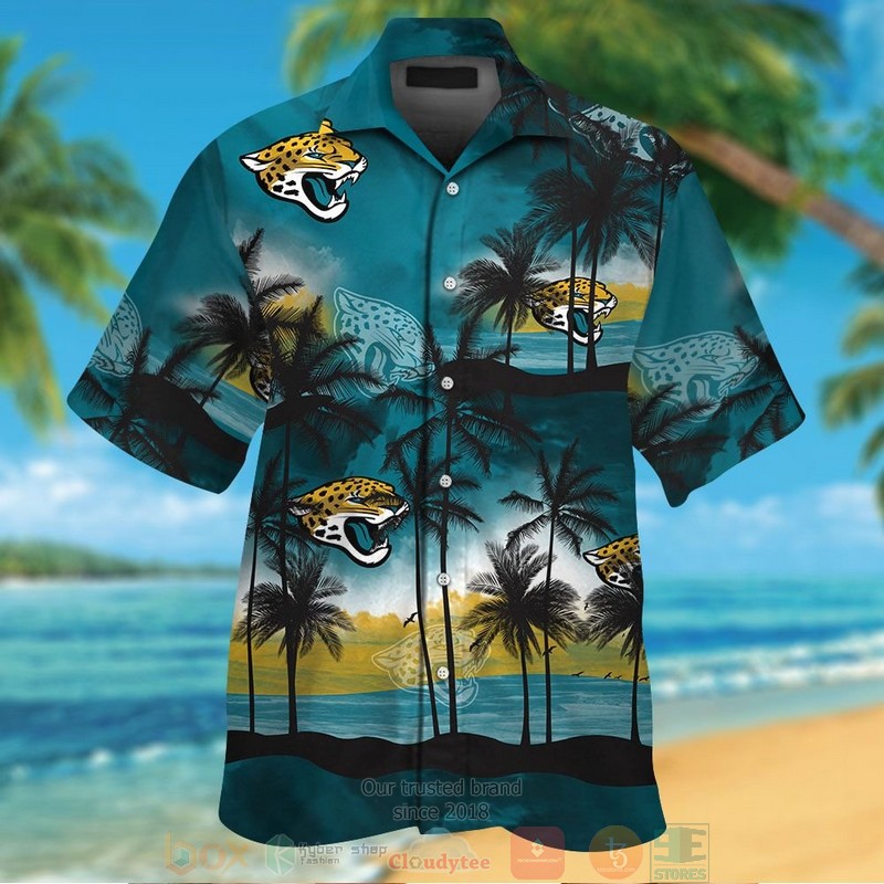 Palm Tree Jacksonville Jaguars Dark Teal Hawaii Shirt Palm Tree Jacksonville Jaguars Dark Teal Hawaii Shirt