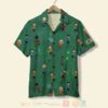 Person With Green Background Hawaiian Shirt