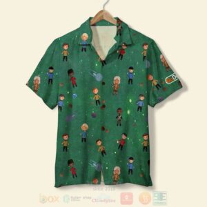 Person With Green Background Hawaiian Shirt
