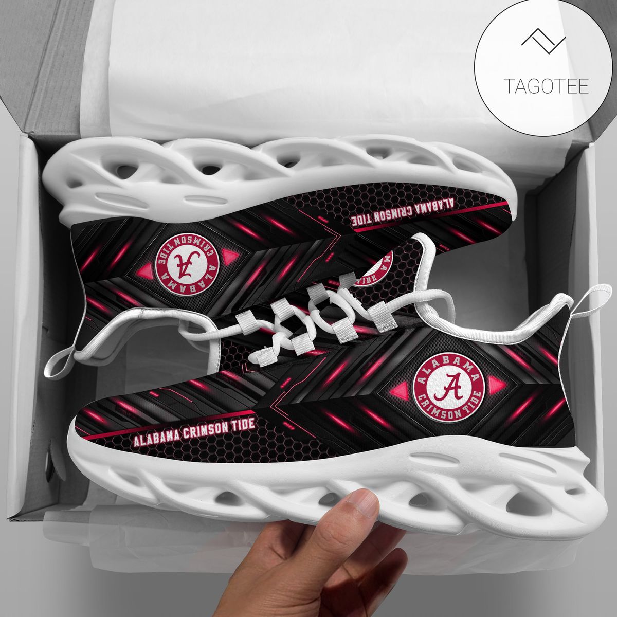 Personalized Alabama Crimson Tide Football Team Clunky Sneakers Max Soul Shoes Personalized Alabama Crimson Tide Football Team Clunky Sneakers Max Soul Shoes