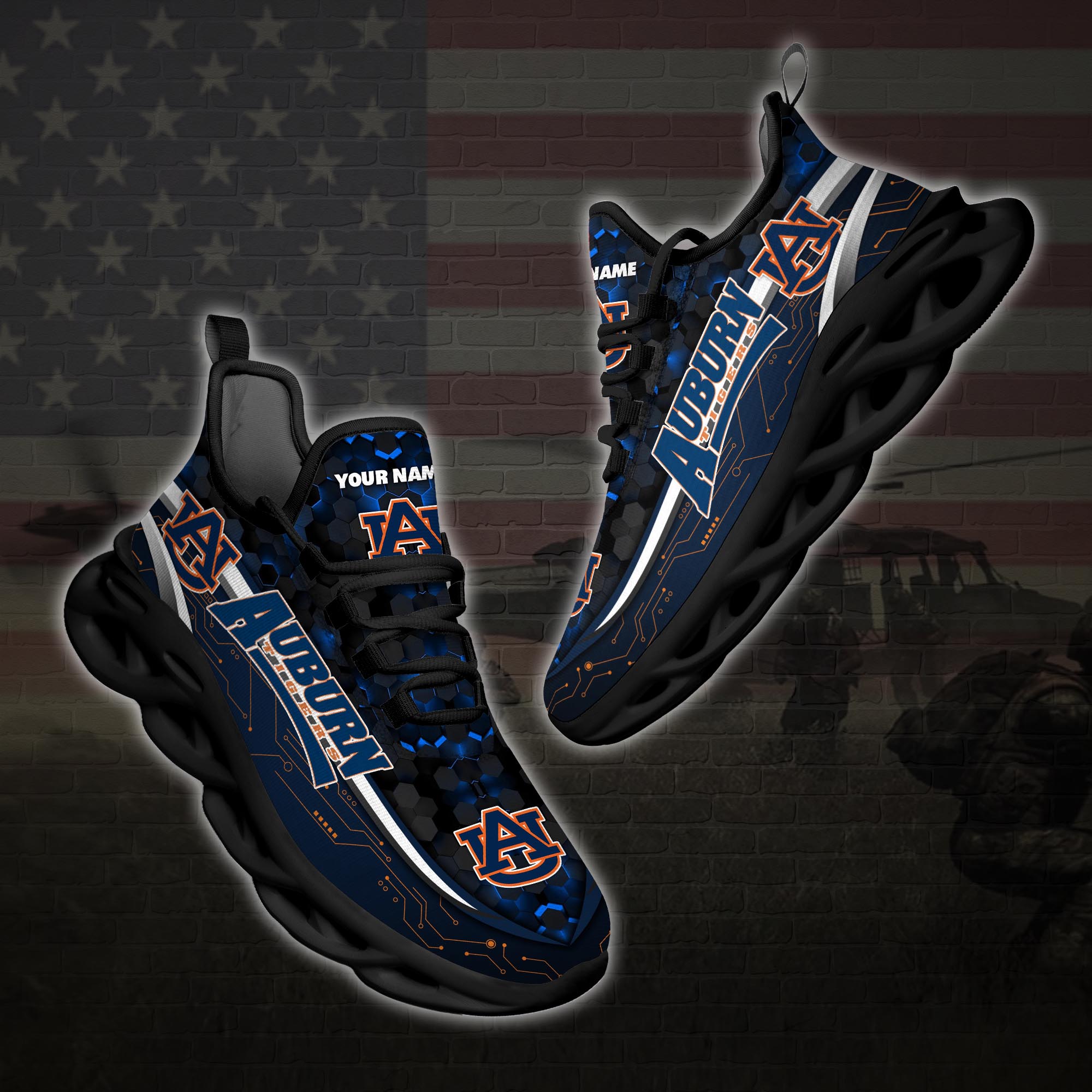 Personalized Auburn Tigers Football Team Clunky Max Soul Shoes Personalized Auburn Tigers Football Team Clunky Max Soul Shoes