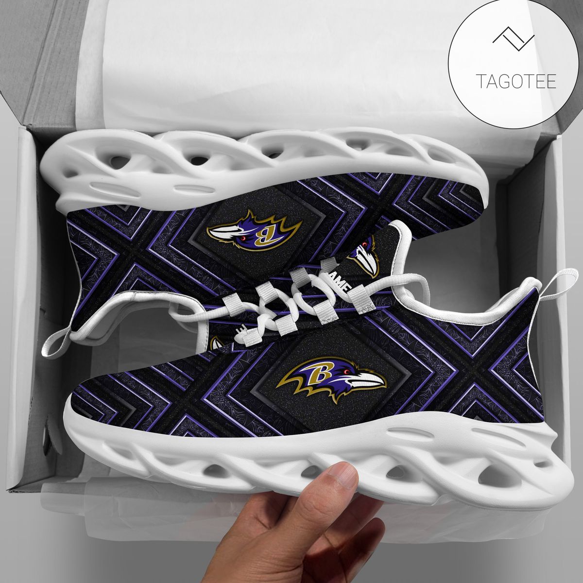 Personalized Baltimore Ravens Clunky Sneakers Max Soul Shoes Personalized Baltimore Ravens Clunky Sneakers Max Soul Shoes