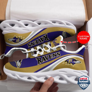 Personalized Baltimore Ravens Custom Name Max Soul Sneakers 33