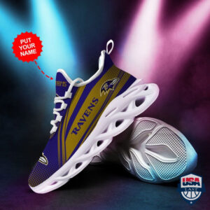 Personalized Baltimore Ravens Max Soul Sneakers 48