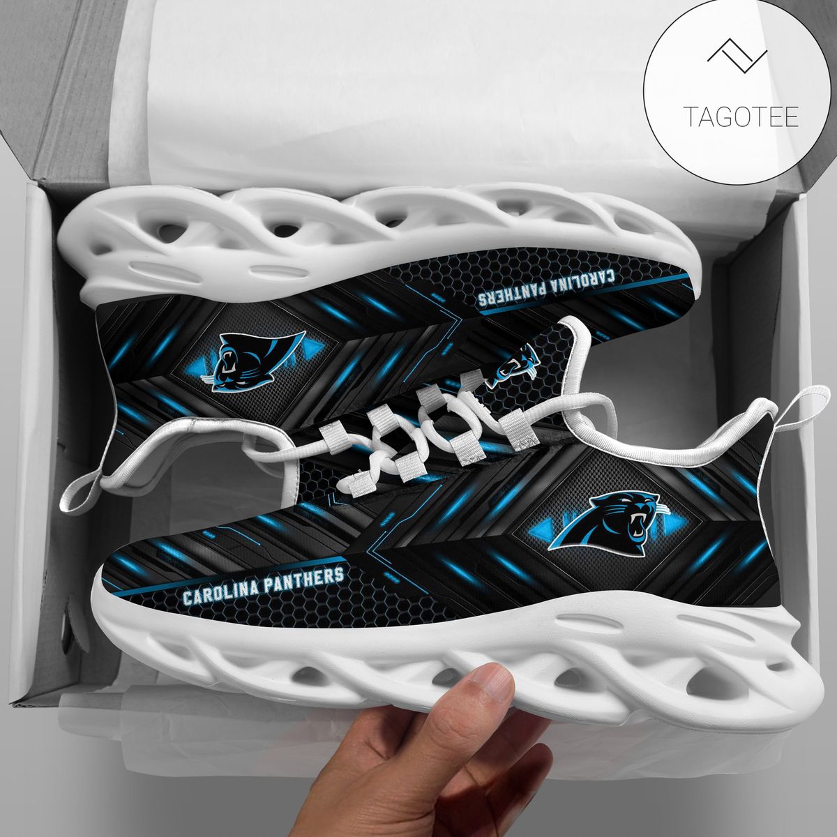 Personalized Carolina Panthers Football Team Clunky Sneakers Max Soul Shoes Personalized Carolina Panthers Football Team Clunky Sneakers Max Soul Shoes
