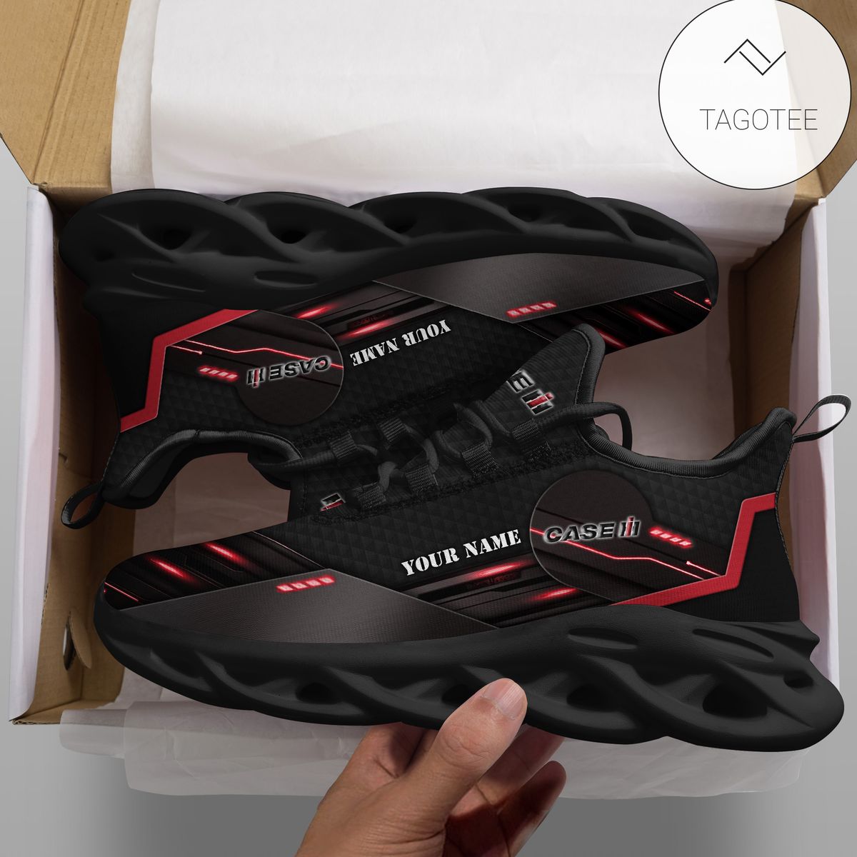 Personalized Case Ih Tractor Shoes Custom Black Clunky Sneakers Max Soul Shoes Personalized Case Ih Tractor Shoes Custom Black Clunky Sneakers Max Soul Shoes