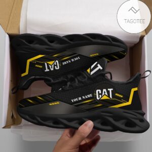 Personalized Caterpillar Tractor Shoes Custom Black Clunky Sneakers Max Soul Shoes