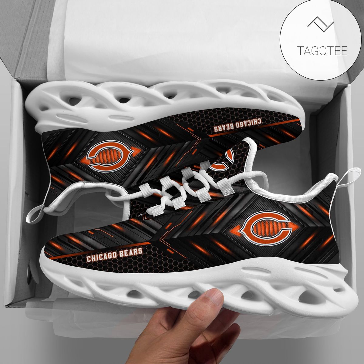 Personalized Chicago Bears Football Team Clunky Sneakers Max Soul Shoes Personalized Chicago Bears Football Team Clunky Sneakers Max Soul Shoes