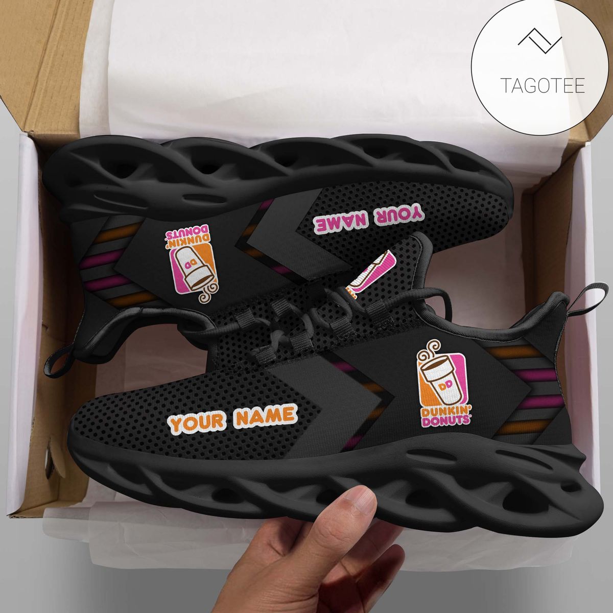 Personalized Dunkin Donut Custom Clunky Sneakers Max Soul Shoes Personalized Dunkin Donut Custom Clunky Sneakers Max Soul Shoes