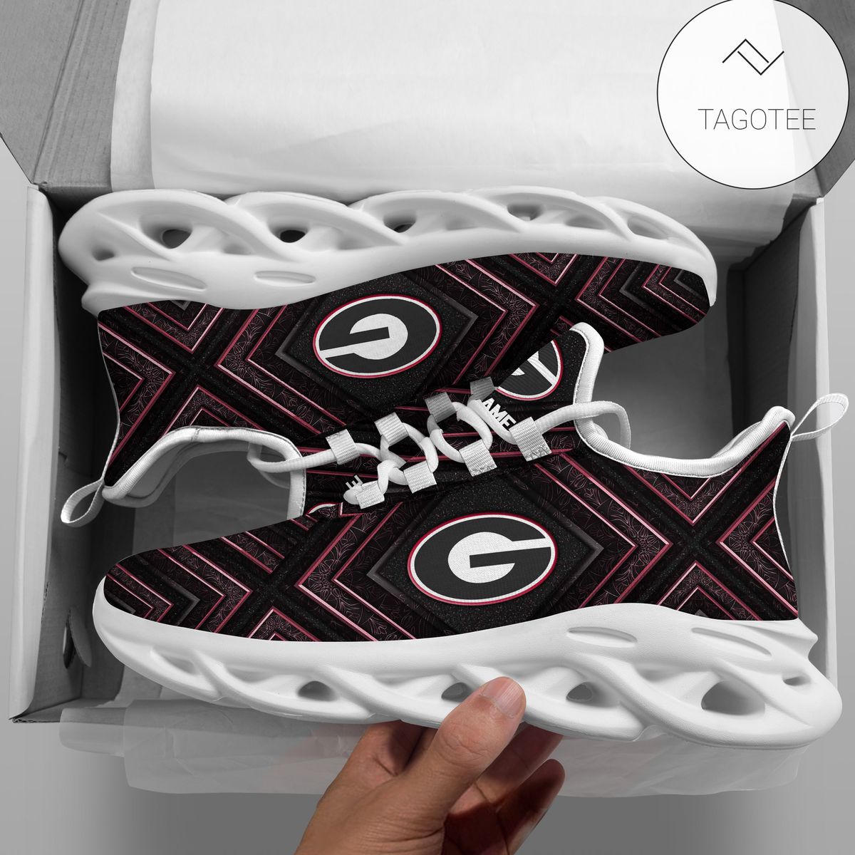 Personalized Georgia Bulldogs Clunky Sneakers Max Soul Shoes Personalized Georgia Bulldogs Clunky Sneakers Max Soul Shoes