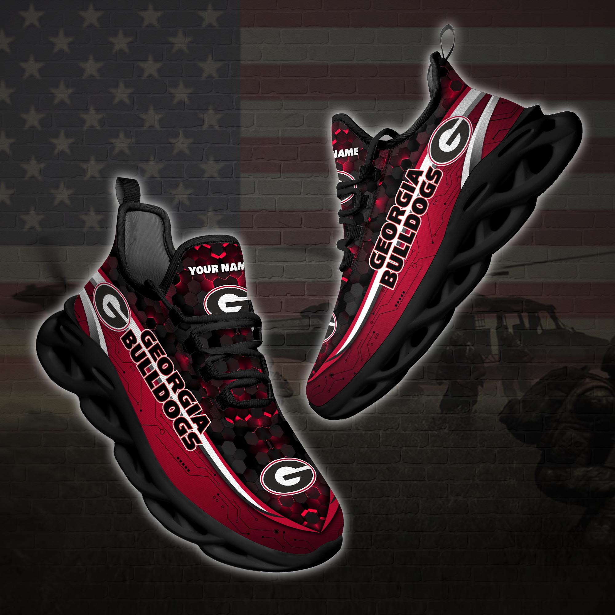 Personalized Georgia Bulldogs Football Team Clunky Max Soul Shoes Personalized Georgia Bulldogs Football Team Clunky Max Soul Shoes