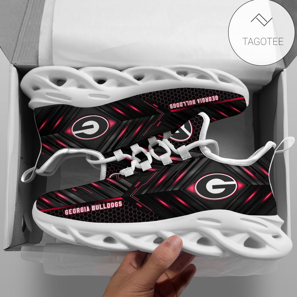 Personalized Georgia Bulldogs Football Team Clunky Sneakers Max Soul Shoes Personalized Georgia Bulldogs Football Team Clunky Sneakers Max Soul Shoes