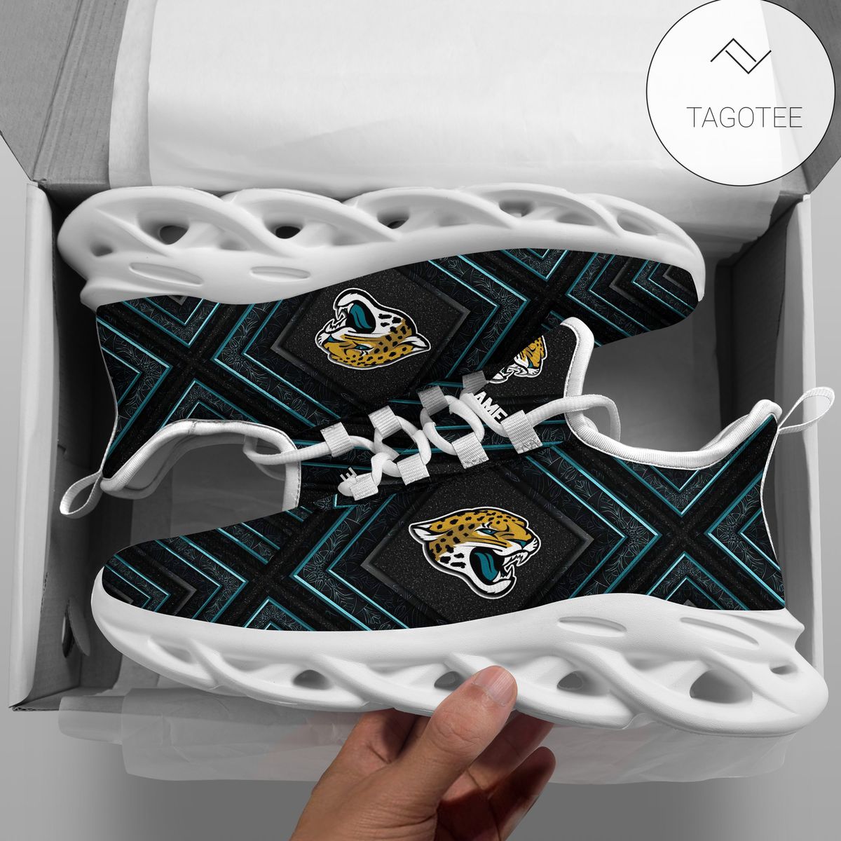 Personalized Jacksonville Jaguars Clunky Sneakers Max Soul Shoes Personalized Jacksonville Jaguars Clunky Sneakers Max Soul Shoes