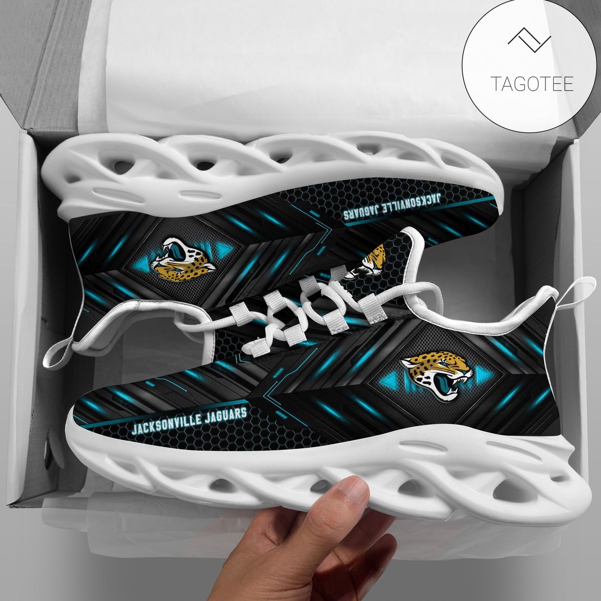 Personalized Jacksonville Jaguars Football Team Clunky Sneakers Max Soul Shoes Personalized Jacksonville Jaguars Football Team Clunky Sneakers Max Soul Shoes