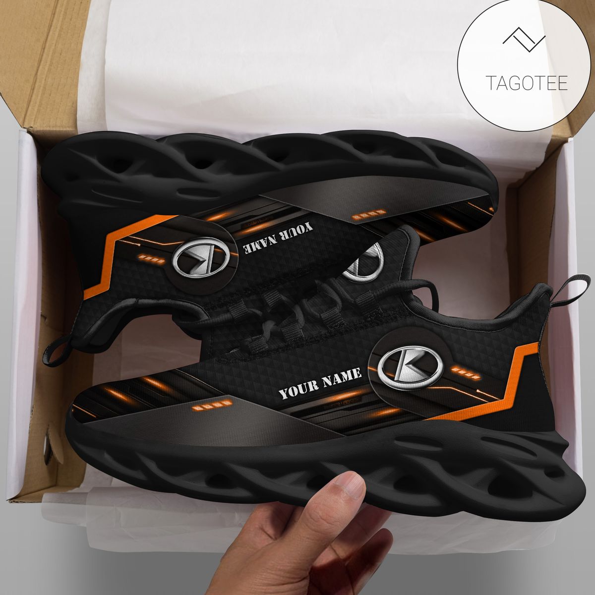 Personalized Kubota Tractor Shoes Custom Black Clunky Sneakers Max Soul Shoes Personalized Kubota Tractor Shoes Custom Black Clunky Sneakers Max Soul Shoes