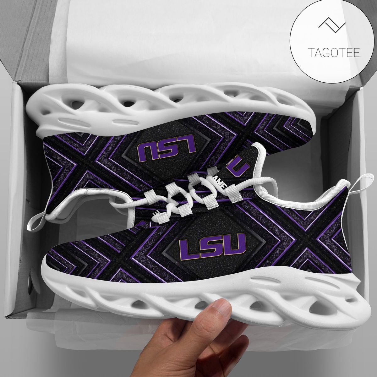 Personalized Lsu Tigers Clunky Sneakers Max Soul Shoes Personalized Lsu Tigers Clunky Sneakers Max Soul Shoes