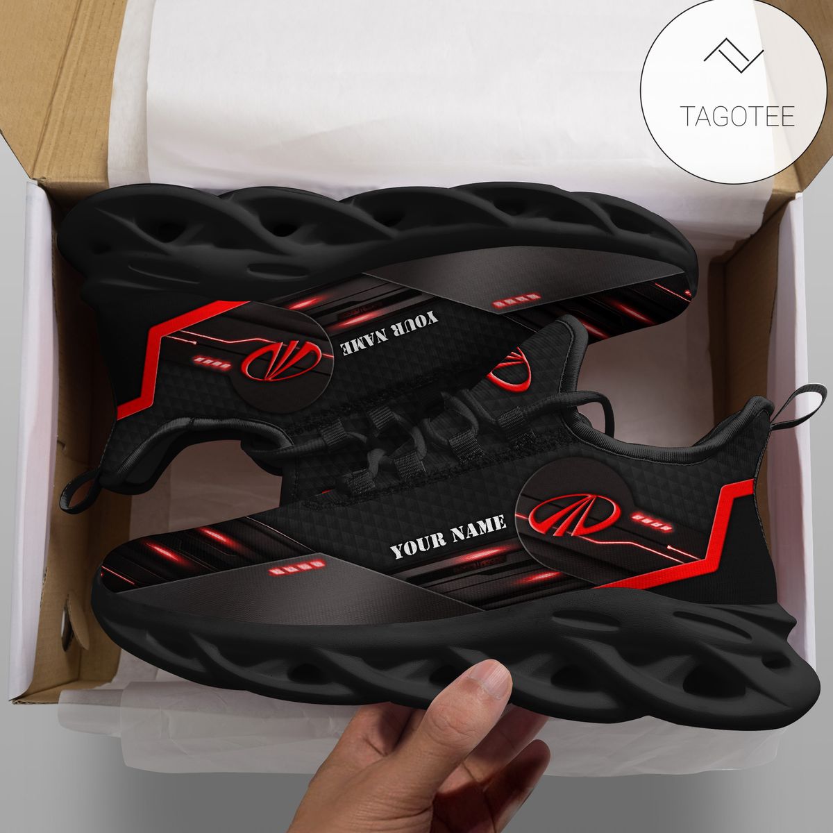 Personalized Mahindra Tractor Shoes Custom Black Clunky Sneakers Max Soul Shoes Personalized Mahindra Tractor Shoes Custom Black Clunky Sneakers Max Soul Shoes