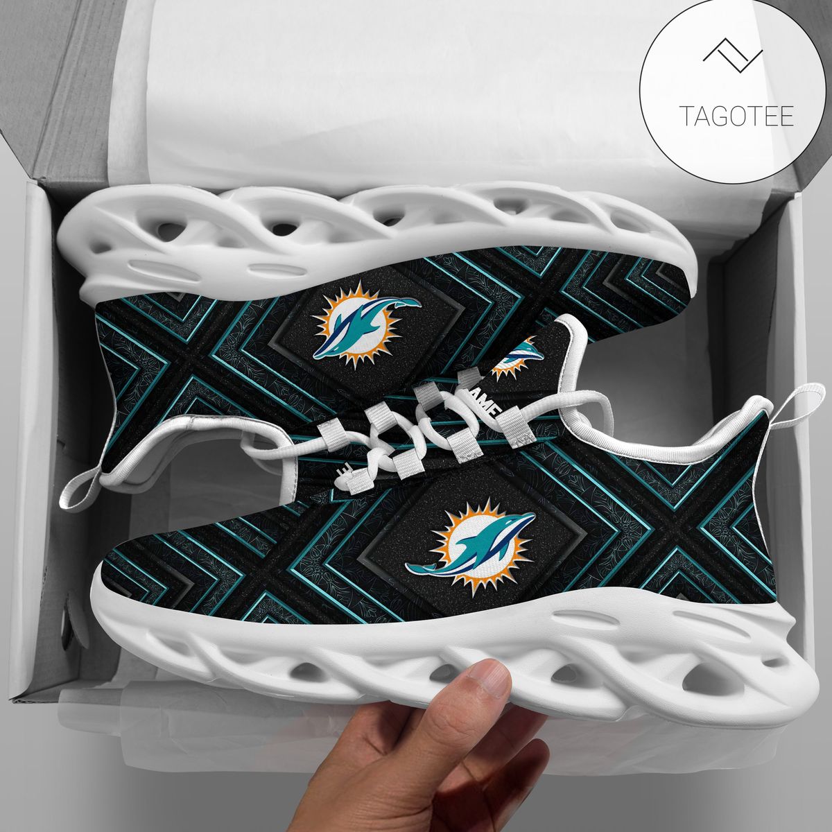 Personalized Miami Dolphins Clunky Sneakers Max Soul Shoes Personalized Miami Dolphins Clunky Sneakers Max Soul Shoes