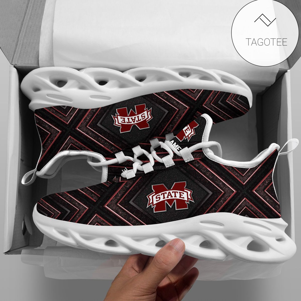 Personalized Mississippi State Bulldogs Clunky Sneakers Max Soul Shoes Personalized Mississippi State Bulldogs Clunky Sneakers Max Soul Shoes