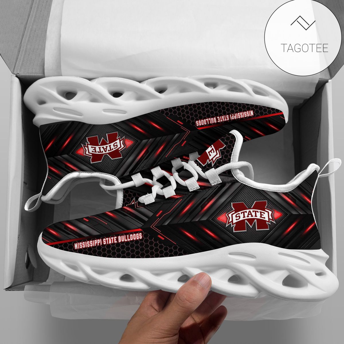 Personalized Mississippi State Bulldogs Football Team Clunky Sneakers Max Soul Shoes Personalized Mississippi State Bulldogs Football Team Clunky Sneakers Max Soul Shoes