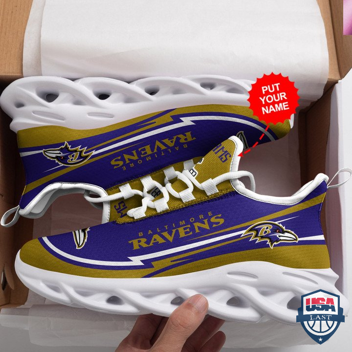 Personalized Name Baltimore Ravens Mascot Max Soul Shoes 45 Personalized Name Baltimore Ravens Mascot Max Soul Shoes 45